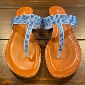 Gianni Bini size 7 blue flip flop sandals NEW